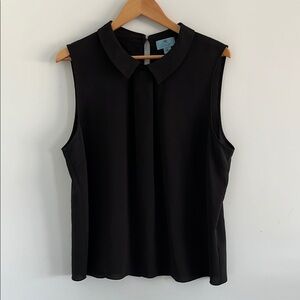 CeCe sleeveless blouse‎ with school girl collar